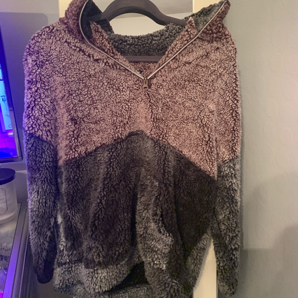 Fuzzy warm quarter zip!